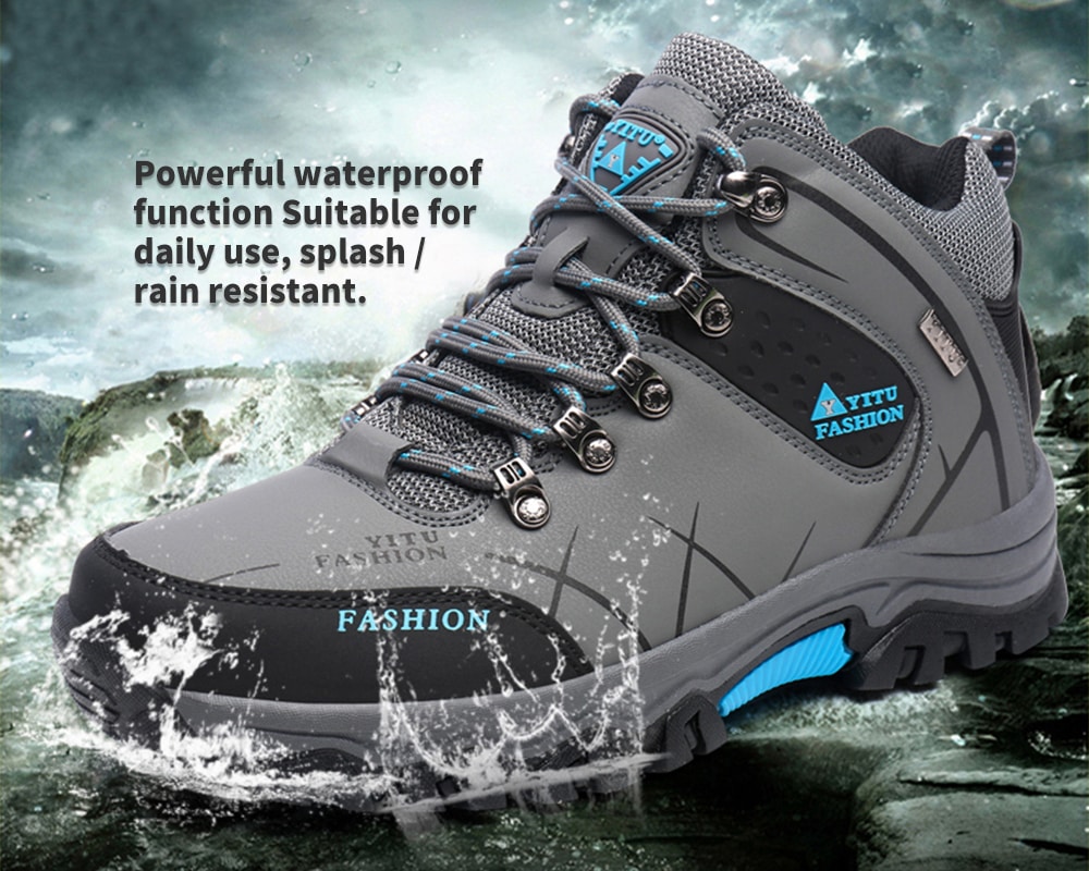 Men's High-top Hiking Shoes Fashion Comfortable Non-slip- Gray EU 41 Men's High-top Hiking Shoes Fashion Comfortable Non-slip- Gray EU 41