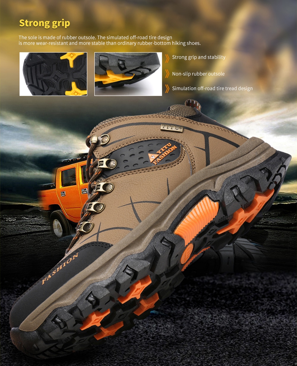 Men's High-top Hiking Shoes Fashion Comfortable Non-slip- Gray EU 41 Men's High-top Hiking Shoes Fashion Comfortable Non-slip- Gray EU 41