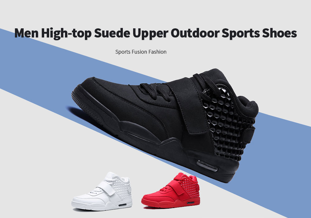 Men High-top Suede Upper Outdoor Sports Shoes- Chestnut Red 46 Men High-top Suede Upper Outdoor Sports Shoes- Chestnut Red 46