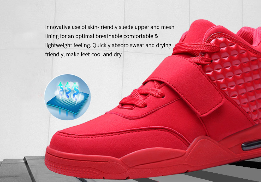 Men High-top Suede Upper Outdoor Sports Shoes- Chestnut Red 46 Men High-top Suede Upper Outdoor Sports Shoes- Chestnut Red 46