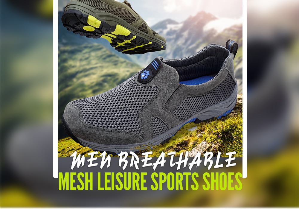 Men's Shoes Breathable Mesh Outdoor Non-slip Leisure Sports- Gray EU 43 Men's Shoes Breathable Mesh Outdoor Non-slip Leisure Sports- Gray EU 43