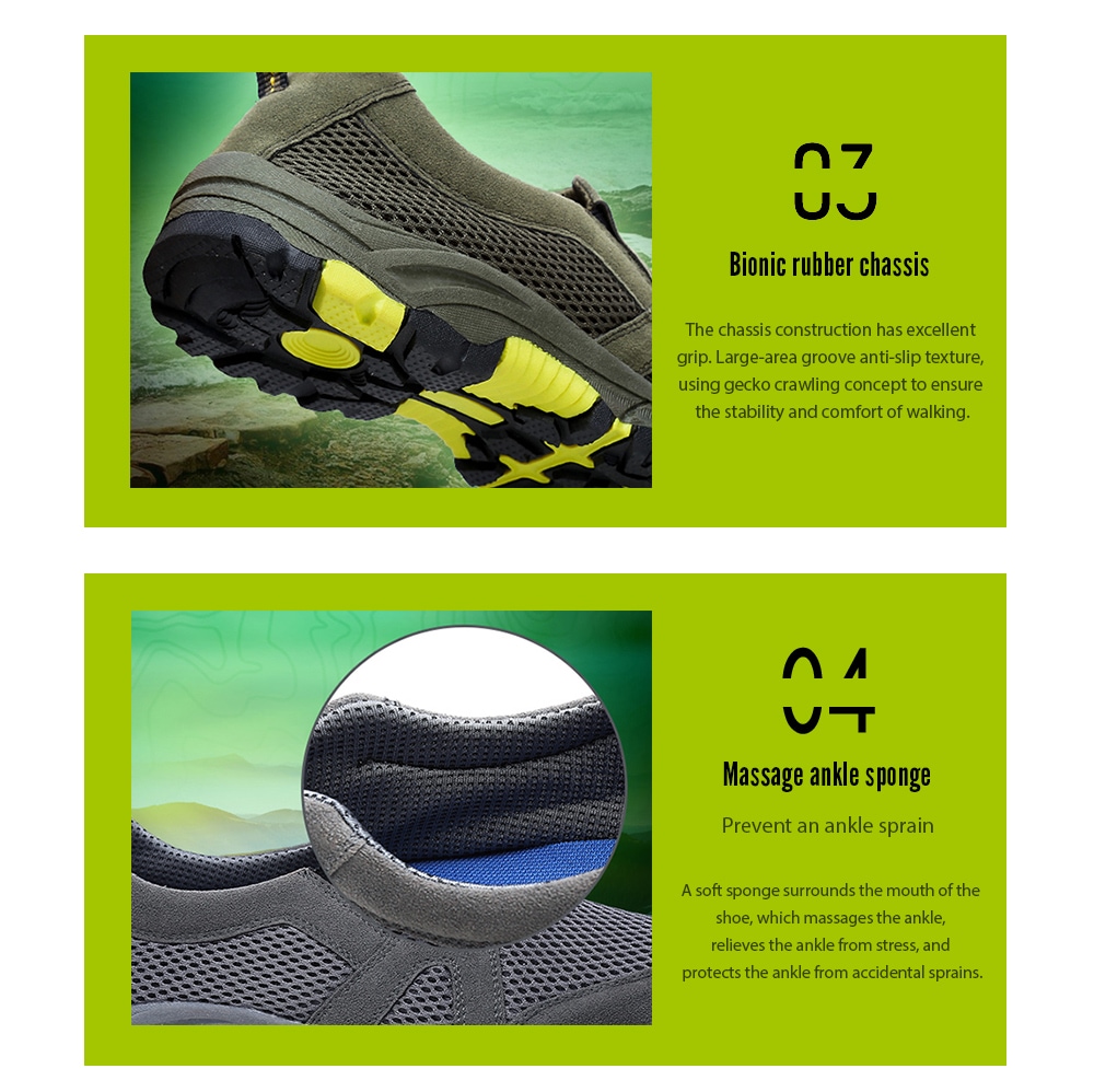 Men's Shoes Breathable Mesh Outdoor Non-slip Leisure Sports- Gray EU 43 Men's Shoes Breathable Mesh Outdoor Non-slip Leisure Sports- Gray EU 43