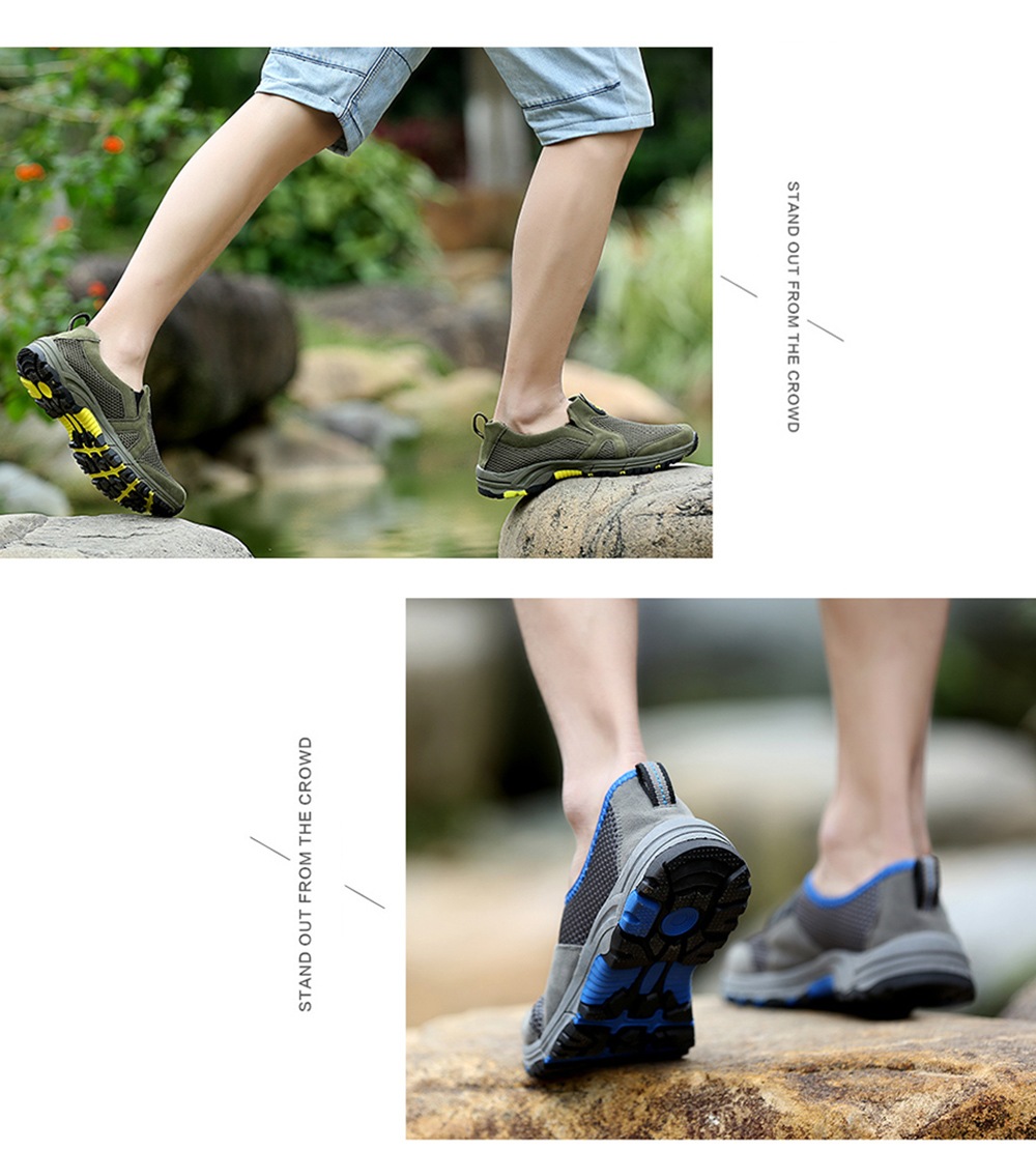 Men's Shoes Breathable Mesh Outdoor Non-slip Leisure Sports- Gray EU 43 Men's Shoes Breathable Mesh Outdoor Non-slip Leisure Sports- Gray EU 43