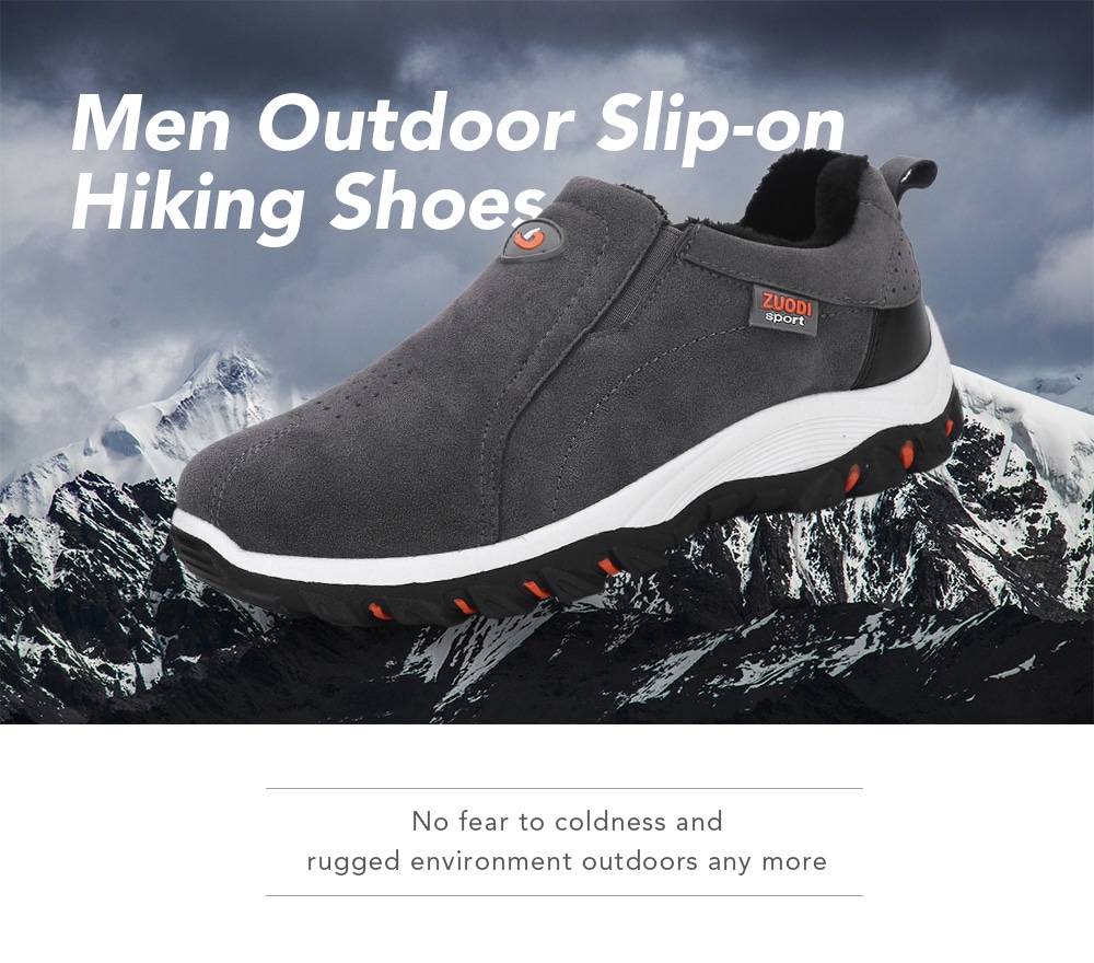 Men Plus Size Outdoor Slip-on Hiking Shoes- Deep Gray 40 Men Plus Size Outdoor Slip-on Hiking Shoes- Deep Gray 40