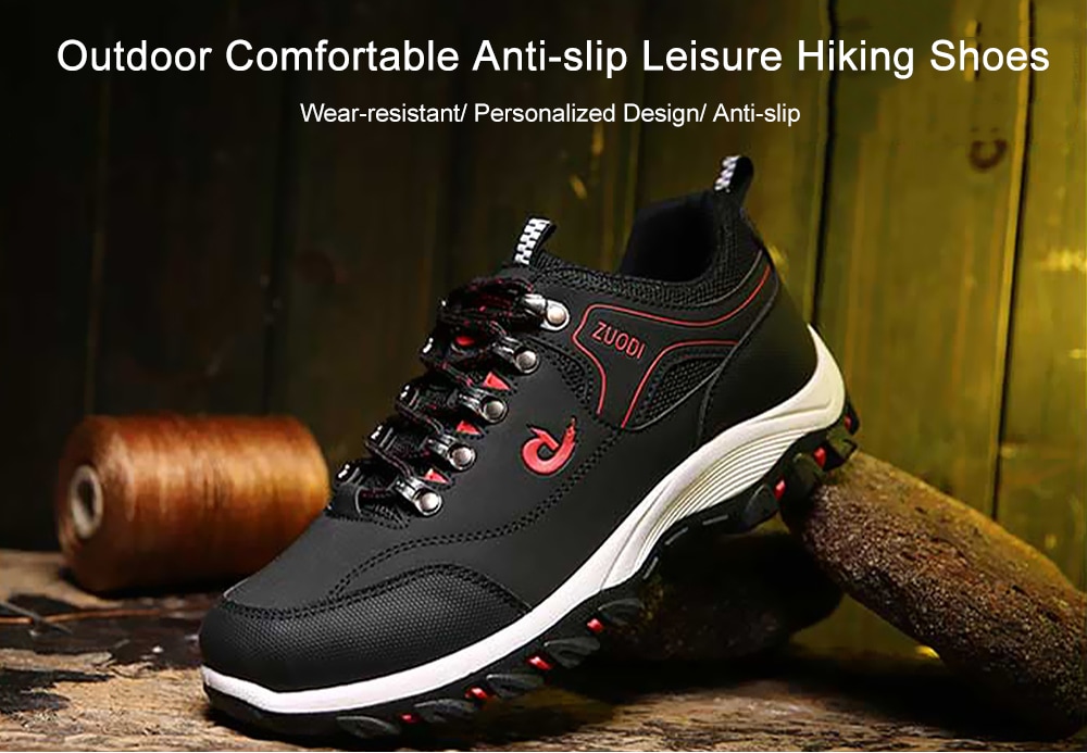 Outdoor Comfortable Anti-slip Leisure Hiking Shoes for Men- Black 40 Outdoor Comfortable Anti-slip Leisure Hiking Shoes for Men- Black 40