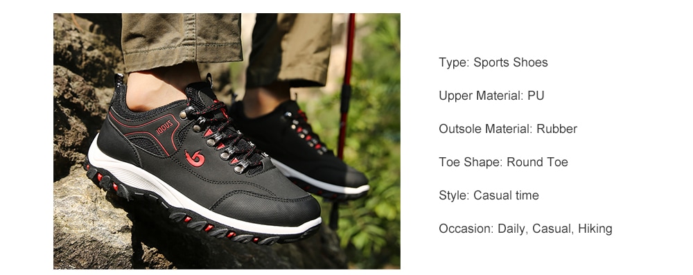Outdoor Comfortable Anti-slip Leisure Hiking Shoes for Men- Black 40 Outdoor Comfortable Anti-slip Leisure Hiking Shoes for Men- Black 40