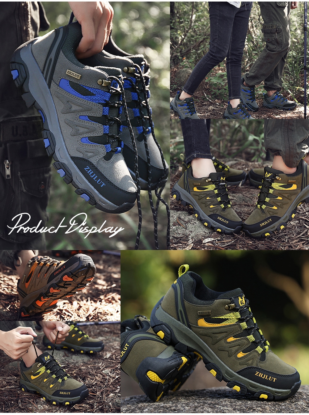 Men'S Large Size Outdoor Hiking Casual Slip Wear Sneakers- Army Green EU 43 Men'S Large Size Outdoor Hiking Casual Slip Wear Sneakers- Army Green EU 43