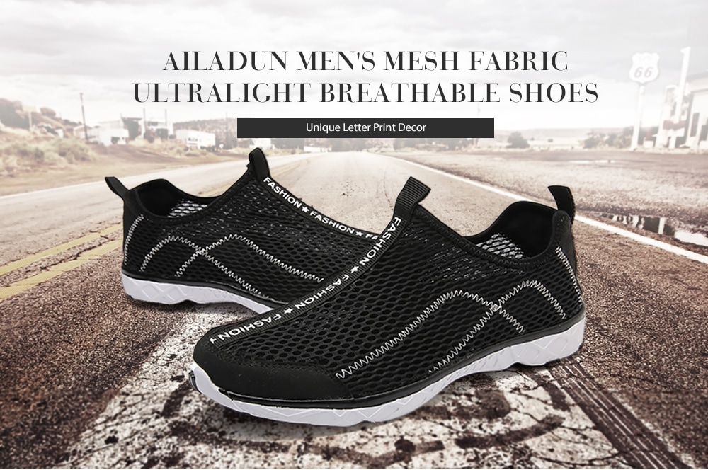 AILADUN Men's Mesh Fabric Ultralight Breathable Shoes Letter Print- Black EU 42 AILADUN Men's Mesh Fabric Ultralight Breathable Shoes Letter Print- Black EU 42