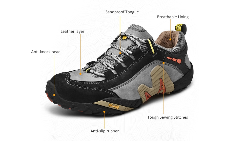 AILADUN Men's Shoes Low Cut Outdoor Sports Walking Shoes Large Size- Gray EU 44